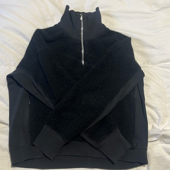 LULULEMON Teddy Funnel Neck Quarter Zip Black size 4 - Picture 1 of 3